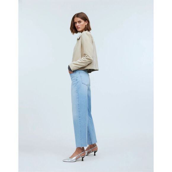 Madewell The Perfect Vintage Mid-Rise Wide-Leg Jeans Size 28 Light Blue Wash - Picture 2 of 11